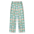 thumbnail image 3 of Kids' Pajama Pants Soft Relaxed Fit Sleep Pants Lounge Pants with Pockets Pastel Green and Peach Bows Medium, 3 of 9