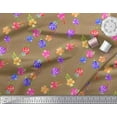 thumbnail image 2 of Soimoi polyester Crepe Fabric Dot,Leaves & Periwinkle Floral Print Fabric by the Yard 52 Inch Wide, 2 of 3