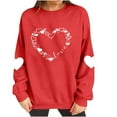 thumbnail image 5 of FAWUUDO Valentines Day Shirts Women Valentine Crewneck Sweatshirts Love Heart Sweatshirt Valentine's Long Sleeve Tops Red XS, 5 of 9