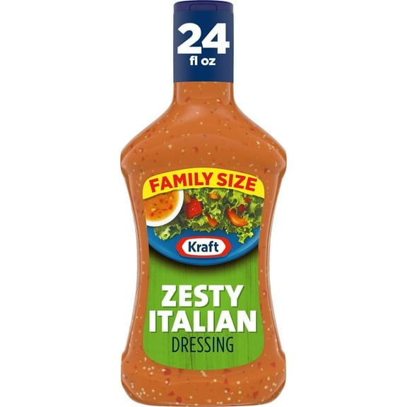 Kraft Zesty Italian Salad Dressing Family Size 24 fl oz Bottle (Pack of 4)