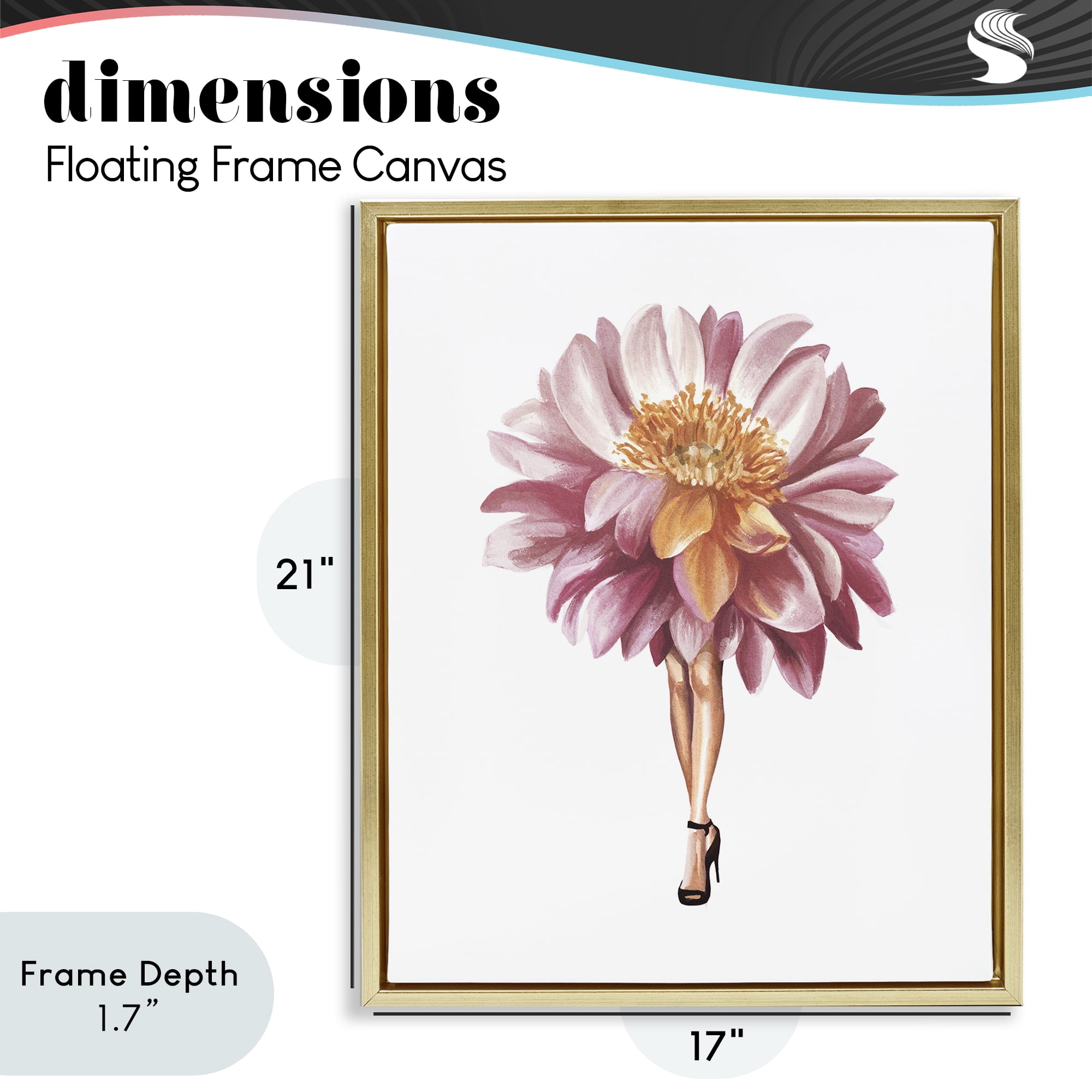 Stupell Industries Glam Floral Walkway Gold Framed Floater Canvas Wall Art, design by Svetlana Aleynikova