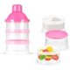 thumbnail image 1 of Dispensador de fórmula portátil de 3 niveles (rosa) Caja de almacenamiento de dulces para bebés, 1 of 5