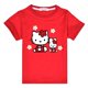 thumbnail image 3 of Traje de Hello Kitty para niños, Top con estampado de dibujos animados bonitos para niñas + Pantalones cortos, conjunto de dos piezas, camiseta de manga corta para niños + Pantalones deportivos para n, 3 of 5