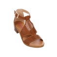 thumbnail image 5 of Sandalia Tacón Bajo Mujer Casual Tipo Piel Camel Cómoda cafe 25 Incógnita 005B0G, 5 of 5