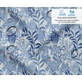 thumbnail image 2 of Soimoi 56 Inch Wide Polyester Canvas Fabric By 5 Yard - Leaves Print - Blue - Water-Resistant Outdoor & Upholstery Material, 2 of 7