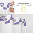 thumbnail image 5 of Purple White Checkered No Hook Shower Curtain Waterproof, Bathroom Curtains with Snap in Liners and See Through Top Window, Modern Irregular Geometric Hotel Style Bathtub Curtains Shower 60"Wx72"L, 5 of 8