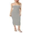 thumbnail image 2 of POINTERTECK Élégante Robe Tube Top pour Femmes avec Imprimé Rayé pour l'Été, 2 of 9