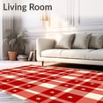 thumbnail image 2 of ODIKA 5'x7' Machine Washable Non-Slip Area Rug, Holiday Inspired Plaid with Twinkling Embellishments High Traffic Rug with Pad, Red, 614544, 2 of 8