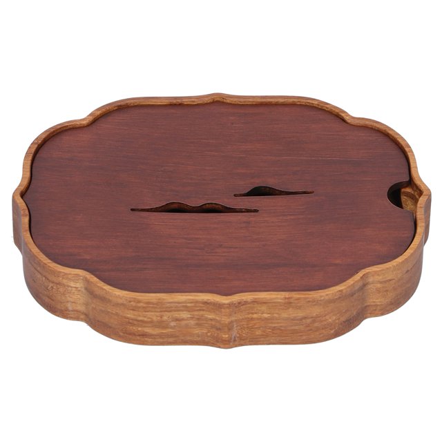 FLAMEEN Kitchen Accessory,Chinese Style Bamboo Tea Tray Box With Water Storage For Kungfu Tea Set Accessories,Serving Tray