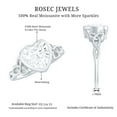 thumbnail image 5 of Rosec Jewels Solitaire Moissanite Heart Shaped Engagement Ring 2 Carat - Celtic Knot Ring - 8 mm - D-VS1 Quality Certified, 10K White Gold, US 7.50, 5 of 8