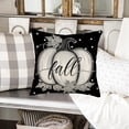 thumbnail image 2 of Fall Pumpkin Pillow Covers 20x20 Inch Black and White Polka Dot Pumpkin Autumn Maple Leaves Throw Pillow Cases Harvest Thanksgiving Halloween Holiday Cushion Cover for Sofa Couch, 2 of 6