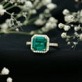 thumbnail image 3 of Rosec Jewels Vintage Style Lab Grown Emerald Engagement Ring - 6 Ct - 8mm Asscher Cut - Emerald Diamond Ring - with Jewelry Box, 10K Yellow Gold, US 13.00, 3 of 9