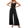 thumbnail image 1 of Mono Casual De Verano Trajes de mono para mujer Sin espalda Corte bajo Color sólido Traje diario (Negro M) Ygjytge para Mujer Negro T S, 1 of 7