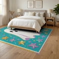 thumbnail image 3 of ODIKA 6'x9' Washable Area Rug Ghost Halloween Guitar Boho Mosaic Cute Cartoon Faces Kawaii for Queen Size Bedroom, Under Bed, Master Suite, Easy Care, Non-Shedding, 3 of 7