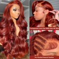 thumbnail image 2 of Peluca La Denna Body Wave 360 con encaje frontal, color marrón rojizo, 24 pulgadas de alto, 2 of 7