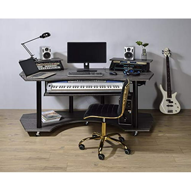 Meubles Acme Eleazar Bureau Studio d'Enregistrement de Musique, Chêne Noir