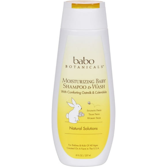 Babo Botanicals Shampooing et Nettoyant Hydratant pour Bébé - Lait d'Avoine Calendula - 8 fl oz