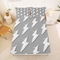 thumbnail image 5 of Erosebridal Hand Drawn Doodle Lightning Bed Sheets,Gray White King Sheets For Boys Kids 4 Pieces, 5 of 6