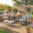 thumbnail image 2 of Outsunny 11 Pieces Patio Dining Set with Removable Cushions, Light Grey, 2 of 10