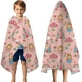 thumbnail image 3 of Princess Mushroom Castle Pattern Hooded Bath Towel，50"x30" for Ages 3 To 12 Kids, Quick Dry Lightweight Soft Microfiber Hood Beach Towel Cover Up for Kids, 3 of 7