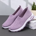 thumbnail image 4 of longantii Women's Slip On Casual Walking Shoes Breathable Knit Non Slip Comfortable Lightweight Sneakers Purple, 4 of 7