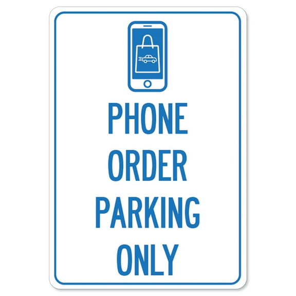 Public Safety Sign - Phone Order Parking Only | Peel And Stick Wall Graphic | Protect Your Business, Municipality, Home & Colleagues | Made in the USA