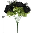 thumbnail image 2 of Halloween Black Artificial Flowers Silk Peony Bouquet Vintage Artificial Peonies Flower for Home Wedding Party Decor (pcs, Black), 2 of 4