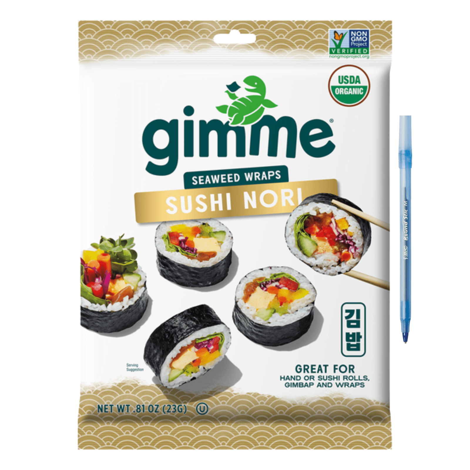 Gimme Seaweed, Organic Sushi Nori, 0.81oz, Roasted Shelf-Stable