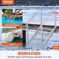 thumbnail image 2 of 4 Step Adjustable Dock Ladder 30 to 38 Inch Height 500 lbs Capacity Aluminum Pontoon Boat Ladder with Dual Handrails and Nonslip Mat for Ship Lake Pool Marine Boarding, 2 of 6