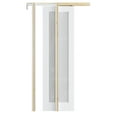 thumbnail image 3 of 24" x 96" Frosted Glass Pocket Door with Soft Close, Solid Door Panel & Pocket Door Hardware & Frame, Bathroom Door, Bedroom Door, Pre-finished & Paintable, White, 3 of 8