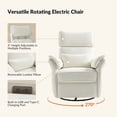 thumbnail image 5 of Nursery Recliner Chair Electric Power Glider Swivel Rocking with USB, Waterproof Stain-resistant, White, 5 of 11