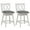 Antique White, variant on Gymax Set of 2 Barstools Swivel Counter Height Chairs w/Rubber Wood Legs Black