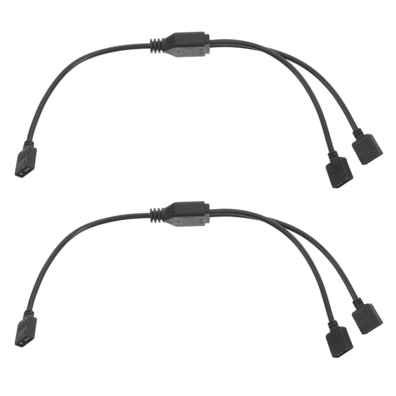 OULII 2Pcs Argb Extension Cable Black Durable Material for Pc Motherboard Sync
