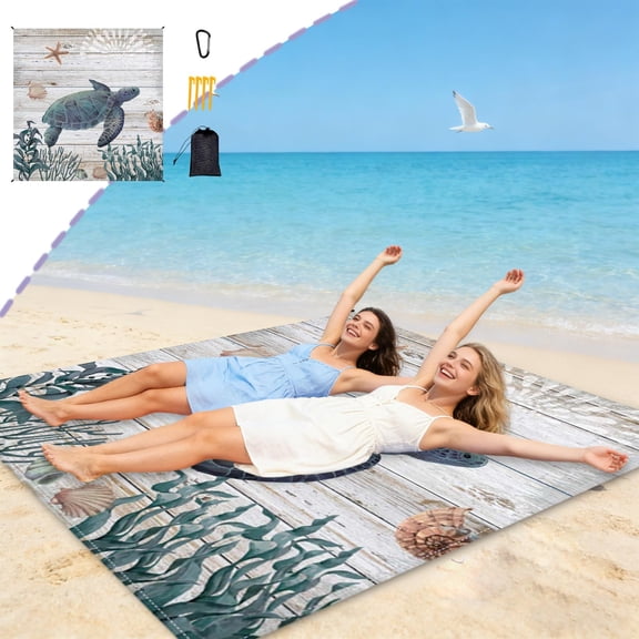 FEOLGEHLY Double Sided Velour Beach Towel – 83x79 In Ocean Animal Design Microfiber, Quick Dry Super Absorbent Sand Free, Lightweight Foldable Travel Towel for Swimming Camping Yoga(Multicolor C)