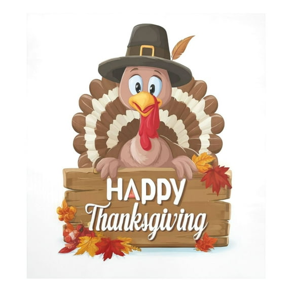 IAUYY Magnetic decorative sticker - 23x26 Inch PVC Refrigerator Decorative Cover, Removable DIY Art for Kitchen Appliances Turkey Wearing A Hat