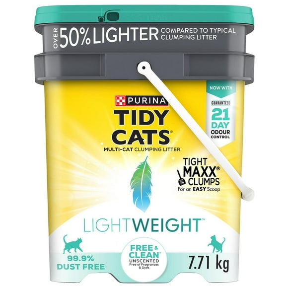 Tidy Cats Poids plume Multi-chats Non parfumée Free & Clean, Litière pour Chats 7.71 kg 7.71 kg