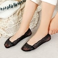 thumbnail image 6 of 5 Pairs Floral Lace No-Show Socks for Women, Ultra-Low Cut Breathable Liners with Silicone Grip for Summer Flats & Heels Black, 6 of 7