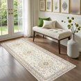 thumbnail image 2 of Hallway Runner Rug Non Slip - Washable 2.6x8 Kitchen Rugs for Living Room, Low-Pile Soft Bedroom Rug Indoor Floor Stain Resistant Carpets for Entryway, Laundry, Bathroom Beige, 2 of 15