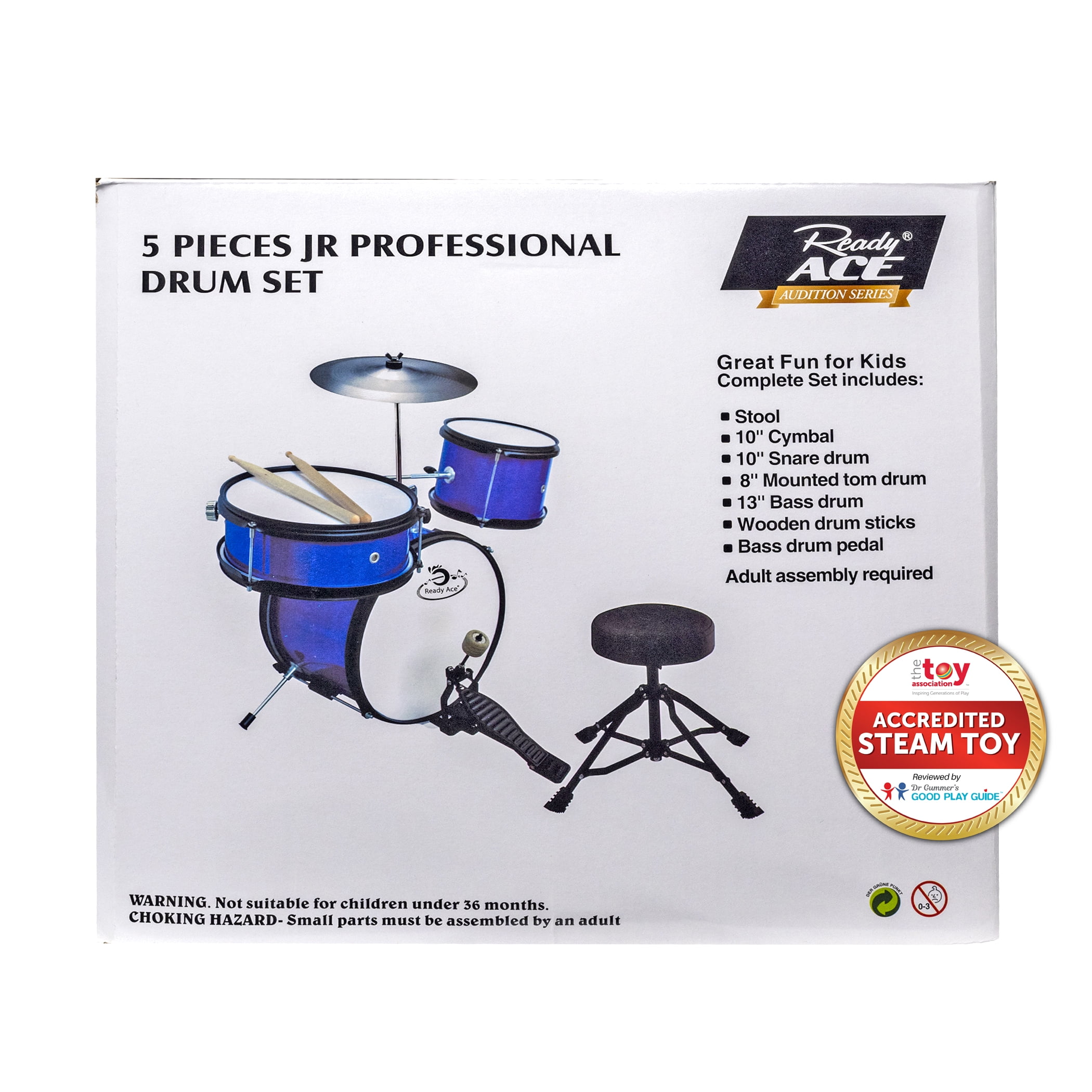 Ready Ace DS-5MB Junior Drum Set for Kids Ages 4 Years and Up