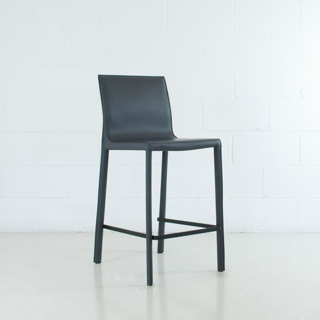 Stan Mid-century Modern Leather Ergonomic Counter Stool
