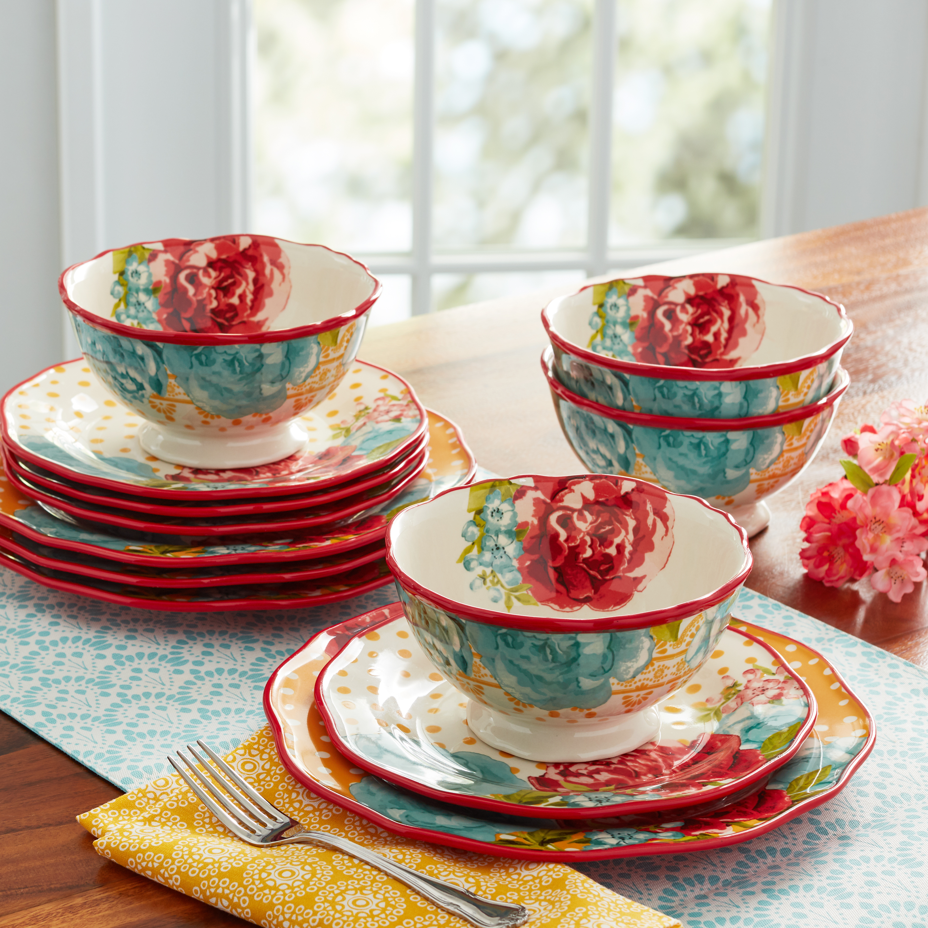 Details about  / 3-Tier Serving Tray Plates by The Pioneer Woman Blossom Jubilee Floral Durable