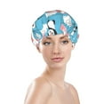 thumbnail image 3 of Disketp Panda Flying In The Sky Shower Caps,Reusable Shower Cap For Women, Double Layer Waterproof Hair Cap, Large Size For All Hair Lengths,For Girls Spa Home Salon Use, 3 of 9