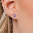 thumbnail image 3 of Gem Stone King 14K White Gold Blue Tanzanite Double Notch Stud Earrings for Women Men | 1.02 Cttw | Gemstone December Birthstone | Marquise 8X4MM, 3 of 6
