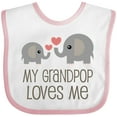 thumbnail image 3 of Inktastic My Grandpop Loves Me Elephant Boys or Girls Baby Bib, 3 of 4