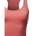 thumbnail image 4 of A2Y Women's Basic Cotton Casual Scoop Neck Cropped Racerback Tank Tops Dusty Rose XL, 4 of 5