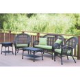 thumbnail image 2 of 5pc Santa Maria Espresso Wicker Conversation Set - Green Cushions, 2 of 2