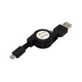 thumbnail image 1 of Câble Rétractable Micro USB A vers USB 2.0 B Mâle Chargeur de Synchronisation de Données pour Android-Noir, 1 of 5