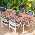 thumbnail image 2 of Pink Gingerbread Christmas Table Cloths for 8 Foot Rectangle Tables, Xmas Tree Gift House Star Patio Waterproof Elastic Fitted Tablecloths, Washable Rectangular Table Cover for Camping, 2 of 8