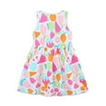 thumbnail image 3 of Toddler Girls Summer Dress Cartoon Fruit Printed Sleeveless Cute Round Neck Princess Dress Children's Clothes,Size 5-6 Years, 3 of 4