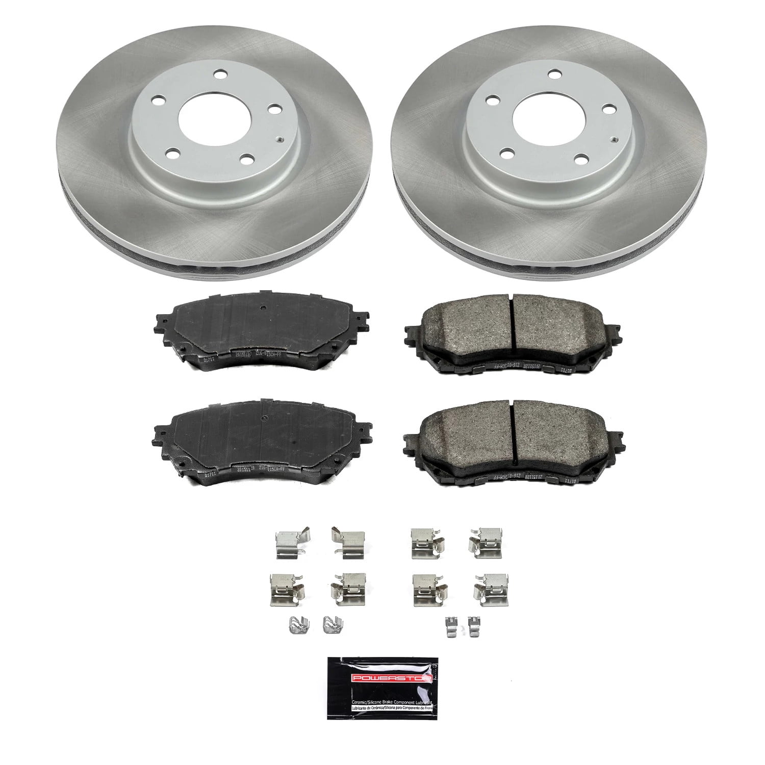PowerStop Front Semi-Coated Rotor and Low-Dust Ceramic Brake Pad Kit SC6968